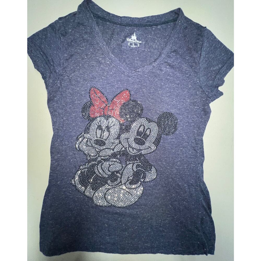 Disney Parks Mickey & Minnie Bling Tee Womens S